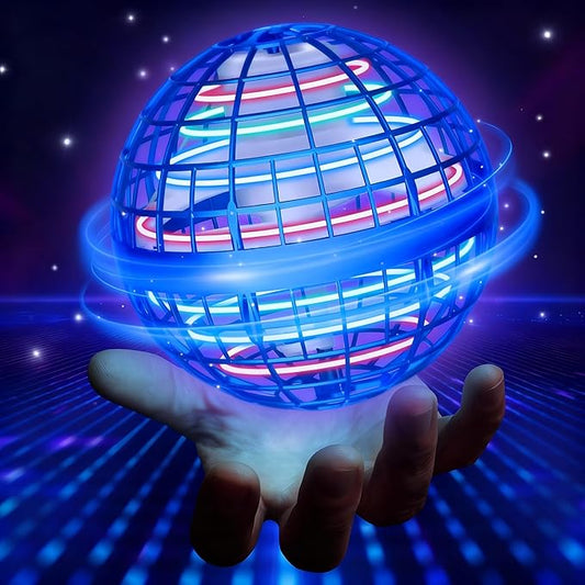 2025 Flying Orb Ball for Kids, Magical Galaxy Hover Cosmic Space Boomerang Rotating Floating Mini Hand Drone Stocking Stuffer Xmas Toys for Girls Boys Teen Age 6 7 8 9 10+ Blue