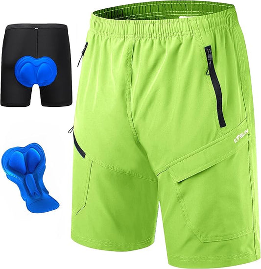 Men's Mountain Bike Shorts 3D Padded Baggy Bicycle Riding Cycling Shorts Quick Dry Lightweight Biking Shorts