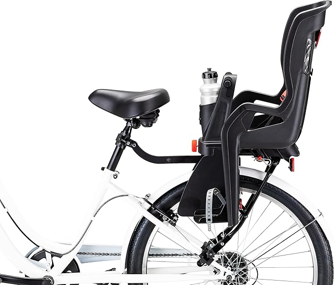 Schwinn Deluxe or Ovation Child Bike Carrier, Seats one Kid Ages 1+, Frame Mount, Adjustable Safety Harness, Quick Release Design, Comfortable Padding, Rear-Mounted Child Bike Seat for Toddler