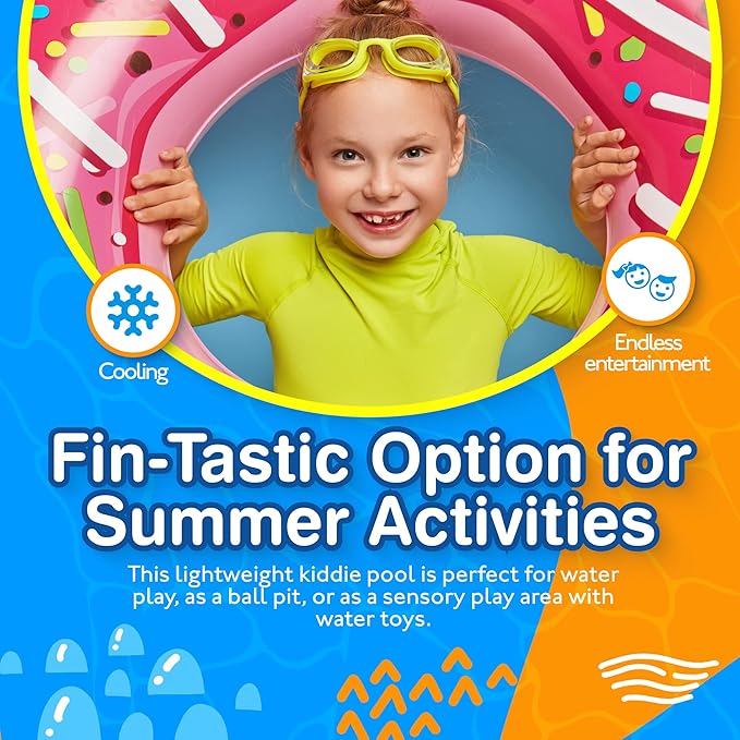 Taylor Toy Round Kiddie Pool - Foldable Splash Pool for Toddlers and Kids, 59-Gallon Non-Inflatable Ball Pit, Portable and Easy Setup for Water Play