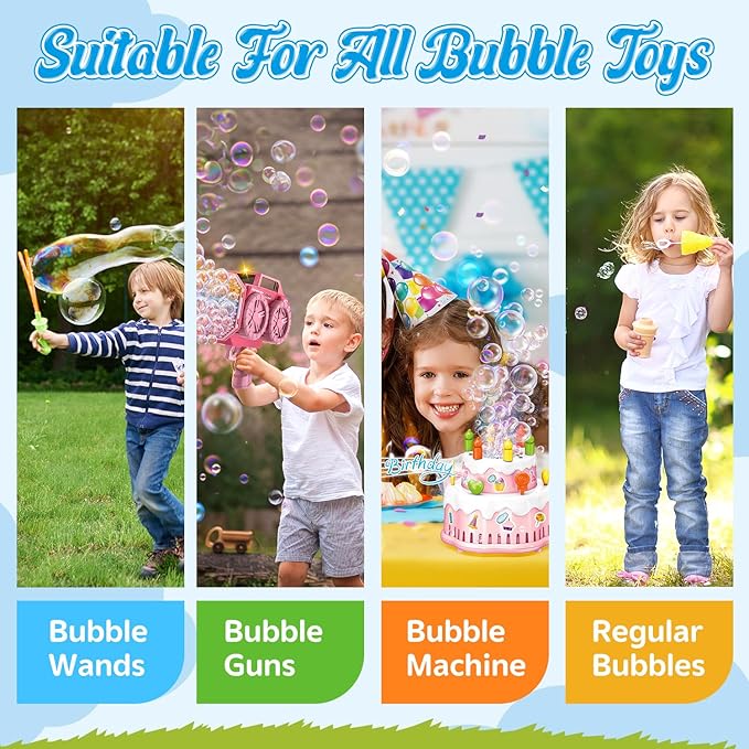 EagleStone 67 OZ Bubble Concentrated Solution (Up to 5 Gallons) – Bubble Solution Refill for Bubble Machine, Gun, Wand, and Mower – Bubbles Toys for Parties, Easter, Weddings, Outdoor Play