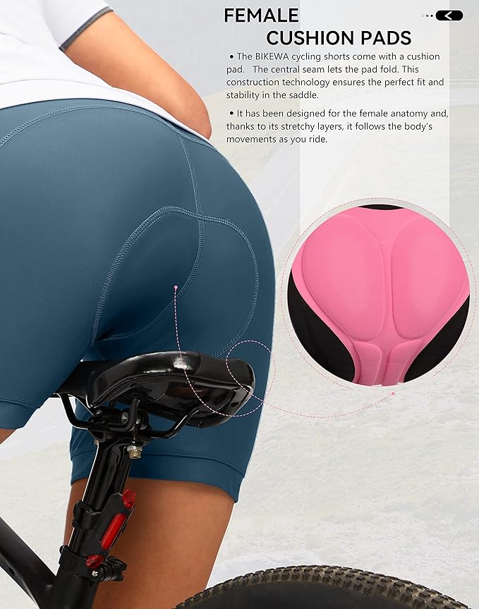 Women's 4D Padded Bike Shorts 5"/7" Riding Underwear Cycling Bicycle Road Biking Cycle Shorts for Women Zipper Pockets