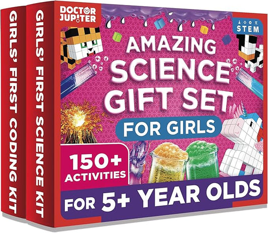 Doctor Jupiter Amazing Science Gift Set | Set of ‘Girls’ First Science Kit Starter’, ‘Brain Craft’ for Kids Ages 5+ | Birthday Gift Ideas, STEM Learning & Educational Toys for 5-6-7-8 Year Old Girls