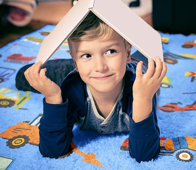 Construction Toddler Blanket 50"x40", Christmas Car Blanket for Kids, Toddler Birthday Gifts for Boys, Kids Birthday Gift, Truck Tractor Crane Excavator Forklift Gifts