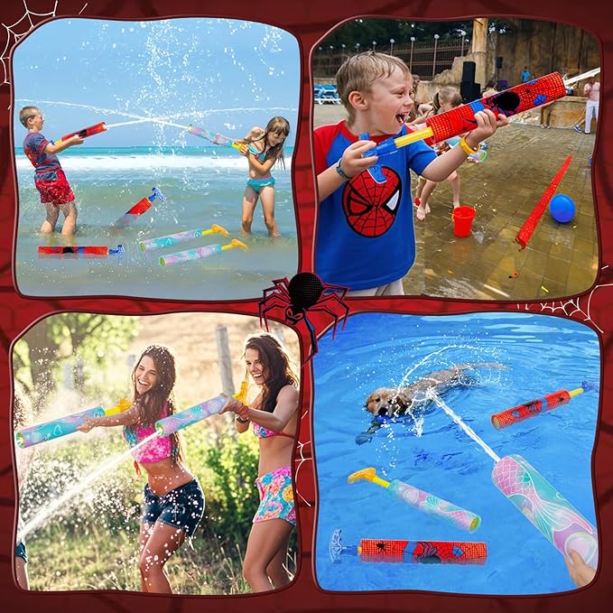 LQYoyz Water Gun 6 Pack Cool Super Water Soaker Blaster Squirt Guns 40 Ft Water Shooter Swimming Pool Beach Summer Party Outdoor Water Game Fighting Toys for Kids Adults
