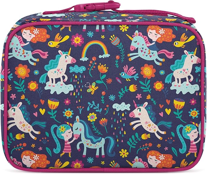 Simple Modern Kids Lunch Box for School | Reusable Insulated Lunch Bag for Toddler, Girl, and Boy | Meal Containers with Exterior & Interior Pockets | Hadley Collection | Unicorn Rainbows
