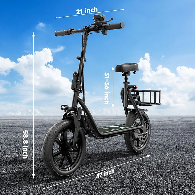 Electric Scooter for Adults- 8.5"/10''/14'' Tires, Up to 19/22MPH by 350W/500W Motor, Max 12/21/23/27/62Miles Long-Range Foldable Commuting Adults Scooter with Double Braking System and App