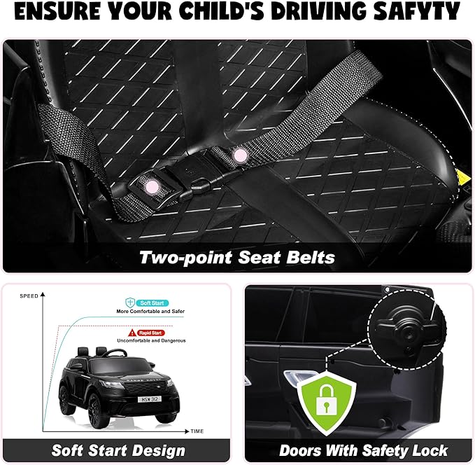 TOBBI Licensed Land Rover VELAR Ride On Toy Car for Toddler,12V 7AH Electric Car for Kids Ages 3-8 to Drive w/Remote Control, Music, Spring Suspension