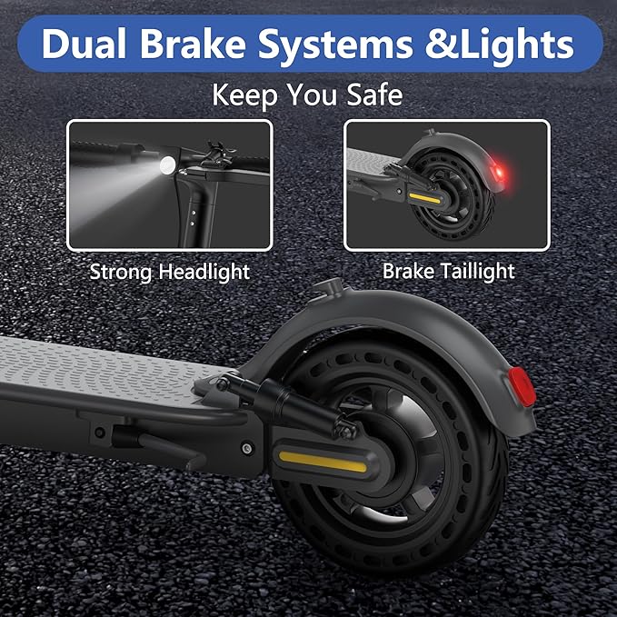 NAVIC Electric Scooter Adults,Max 19/27 Miles Ranges,Top Speed 19/22 mph,350/500W Peak Motor, Folding E-Scooter with Dual Braking Dual Suspension