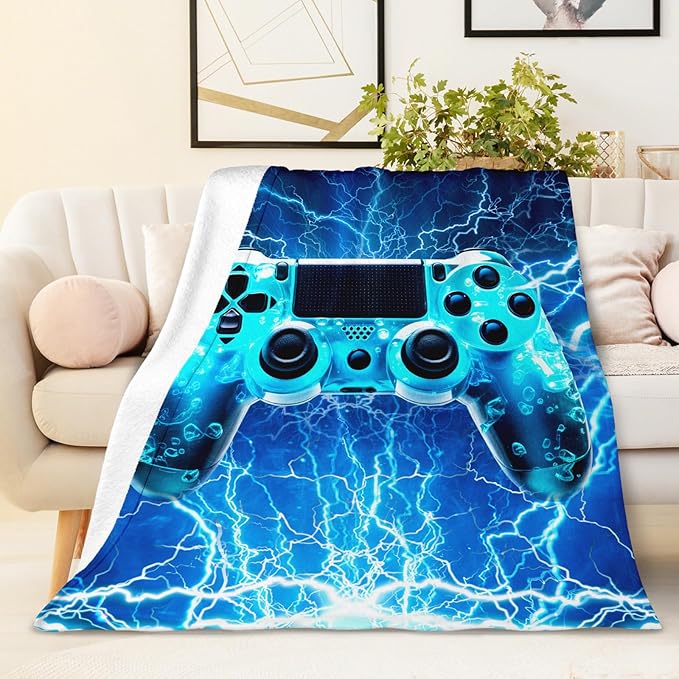 Boys Blanket Gaming Throw Blankets for Toddler Kids Teens Game Lovers, 30x40 Inches Cozy Soft Cool Gamer Throw for Sofa Couch Bed Home Decor