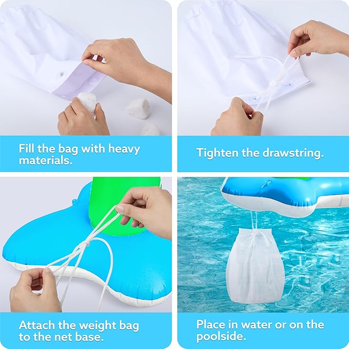 JOYIN Inflatable Volleyball Net & Basketball Hoops Pool Float Set; Balls Included for Kids and Adults, Summer Pool Game, Floaties, Volleyball Court (105”x28”x38”) Basketball (27.6”x23”),Green,Blue