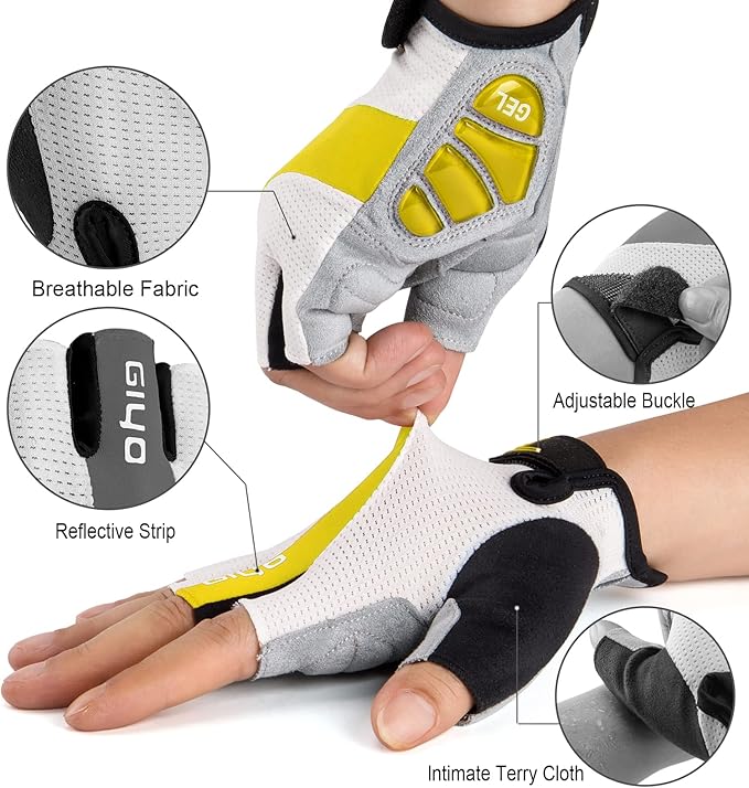 Cycling Gloves for Men Women - Road/Mountain Bike Gloves Anti Slip Shock Absorbing Padded -Bicycle Biking Gloves for Fitness Cycling Training Outdoor Sports