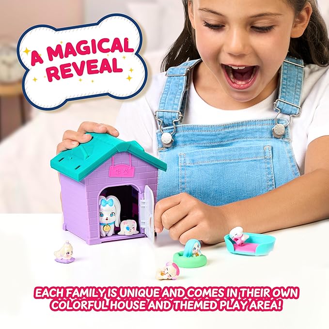 Little Live Pets Dog House Playset Bundle, Mama Surprise Families Beagle and Maltese Collection, Interactive Fold-Out Dog Playset Toy Gift for Kids 5+