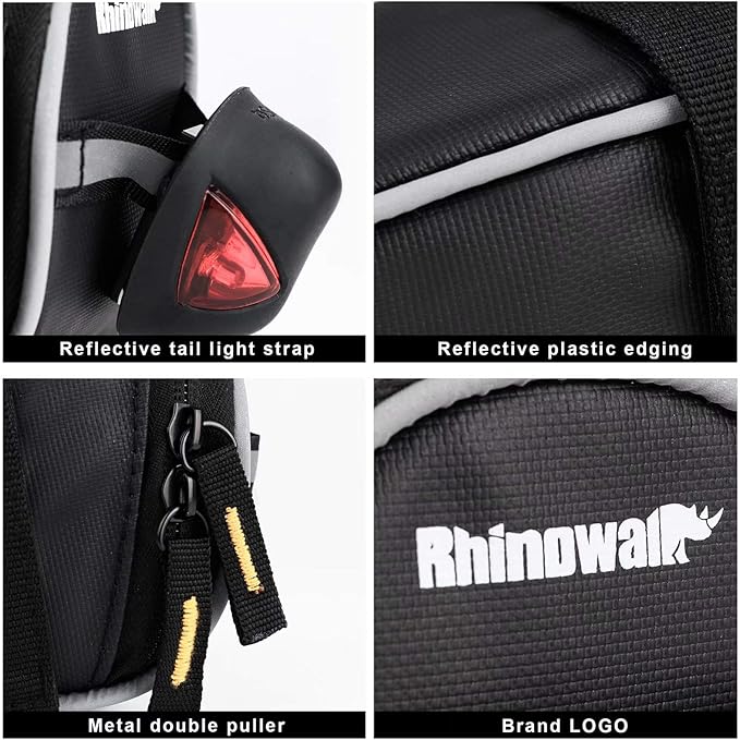 Rhinowalk Bike Saddle Bag Bicycle Under Seat Storage Pack for Repair Tool Kits with Reflective Strap for Mountain Road Bike Cycling Accessories