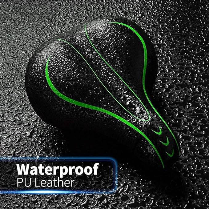 Xmifer Oversized Bike Seat, Comfortable Bike Seat - Universal Replacement Bicycle Saddle - Waterproof Leather Bicycle Seat with Extra Padded Memory Foam - Bicycle Seat for Men/Women