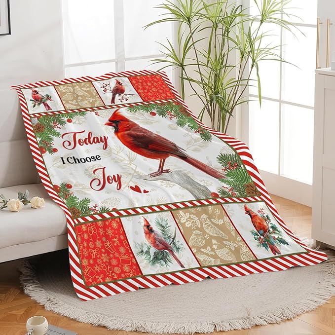 Cardinal Blanket Cardinal Throw Blanket Gifts for Bird Lover Kids Girls Boys Adults Women Men Super Soft Cozy Plush Fluffy Fuzzy Fleece Blanket Decor 50''X60''