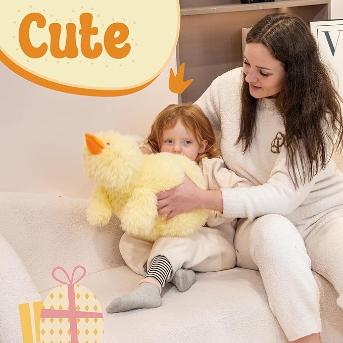 24" Yellow Duck Stuffed Animals, Soft Duck Plush Toys, Ducking Stuffed Animal, Fluffy Stuffed Animals, Cute Farm Plush Toy for Kids Adults Pets on Birthday Christmas