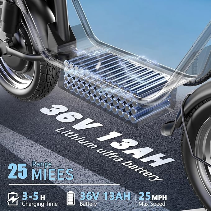 Electric Scooter Adults, 850W Peak Motor, 25 Miles Range, EScooter 25MPH Top Speed, 14" Foldable Electric Scooter with Seat and Basket for Cargo, Dual Suspension for Commuting