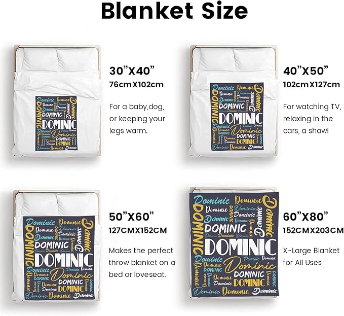 Dr.TOUGH Personalized Name Blanket Personalized Blanket for Adult Kids Flannel Customized Personalized Blankets and Throws