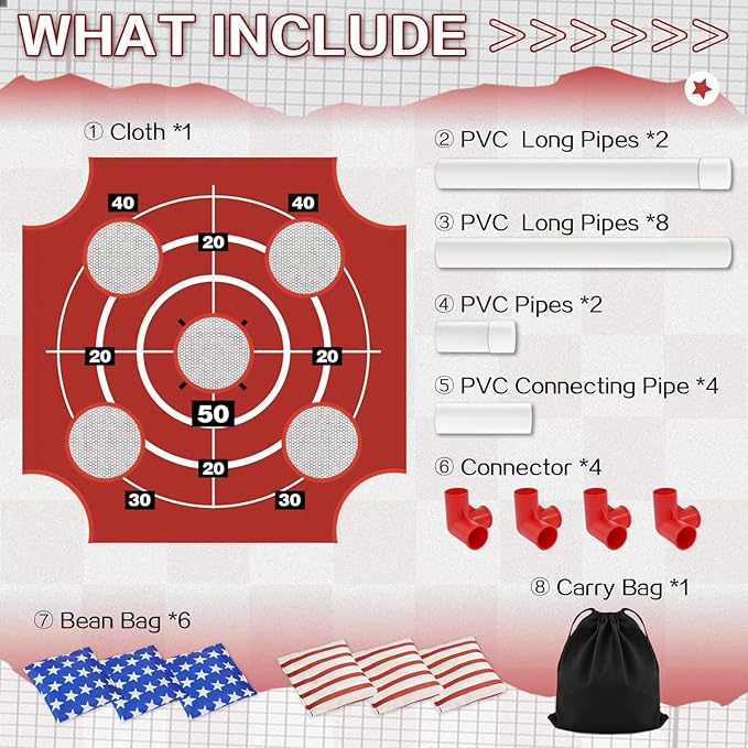Outdoor Games Bean Bag Toss Games for Kids and Adults, Yard Lawn Games with Carry Bag, Great for Backyard, Camping, Beach