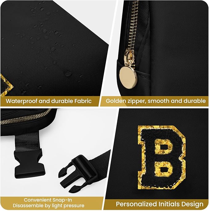 Birthday Gifts for 8 9 10 11 12 13 14 15 16 17 18 Year Old Girls,Graduation Gifts for Teens Kids Daughter Sister Her, Mini Fanny Pack Crossbody Bag Belt Bag Cute Trendy Stuff (Black,B)