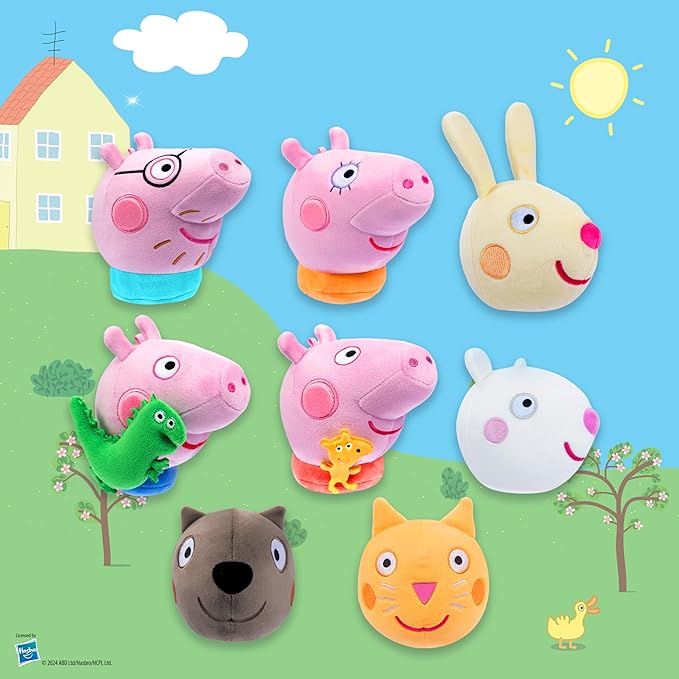 Peppa Pig, Blind Box Surprise Plushies - Mystery Action Figures Toy, Cute Stuffed Animal - Great for Gifts & Party Favors, Aged 3+ (2-Pack)