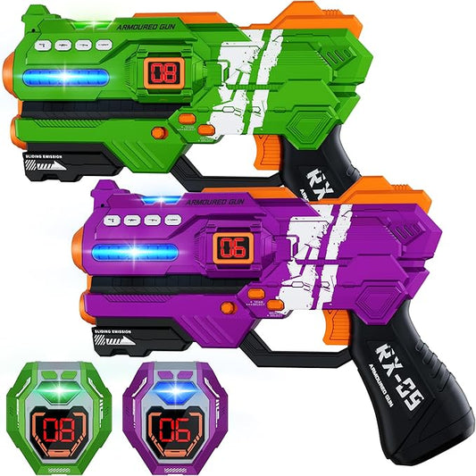 Laser Tag Guns Set of 2 Laser Tag with Digital LED Score Display Vests for Teens, Family and Adults Fun,Birthday Gift Toys for Kids Ages 6 7 8 9 10 11 12+Year Old Boy & Girls