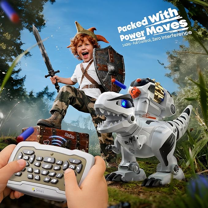 Ruko 8809 Remote Control Robot Dinosaur Toys for Kids, Large Rechargeable Toys, STEM Programmable Interactive with Sound Effects, Birthday Gifts for Boys & Girls Age 3 4 5 6 7 8