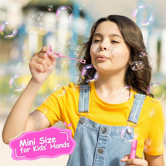 AFZMON 24Pcs Glitter Mermaid Bubble Wands for Kids, Mermaid Tail Party Favors Mini Bubbles Birthday Gift Toy Goodie Bag Stuffers Classroom Prizes Wedding Party Supplies