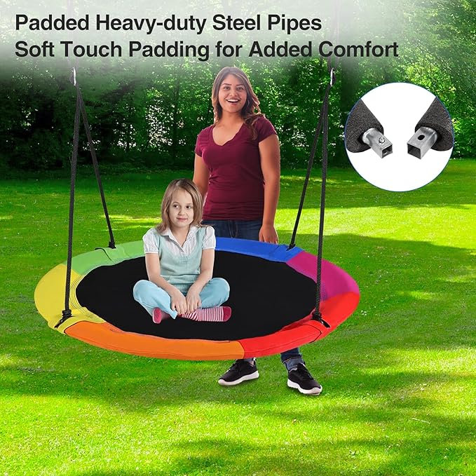 RedSwing 43" Flying Saucer Tree Swing for Kids Outdoor, Multi-Color