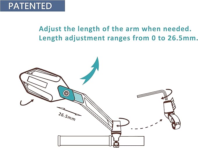 MEACHOW New Scratch Resistant Glass Lens,Handlebar Bike Mirror, Adjustable Safe Rearview Mirror, Bicycle Mirror (Silver Left Side) ME-005LS