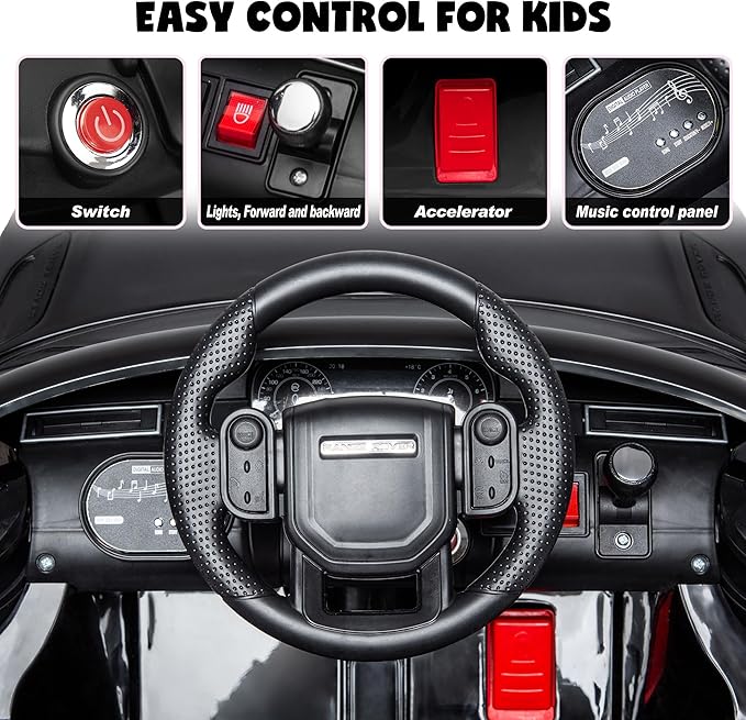 TOBBI Licensed Land Rover VELAR Ride On Toy Car for Toddler,12V 7AH Electric Car for Kids Ages 3-8 to Drive w/Remote Control, Music, Spring Suspension