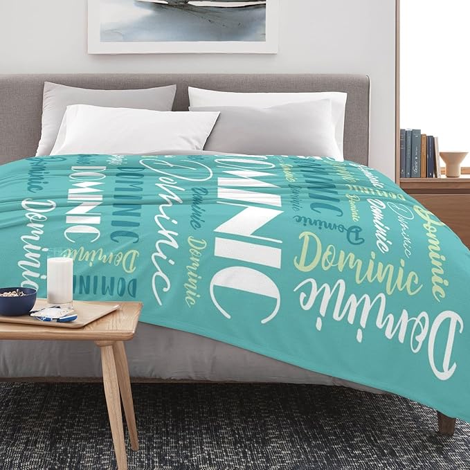Name Blanket Personalized Blanket for Adult Kids Flannel Customize Throw Blanket Custom (Color 20, 50 x 60 Inches)
