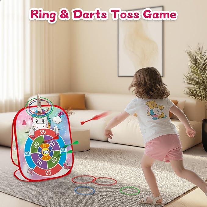 Bean Bag Toss Game Outdoor Toys for Kids-Cornhole Board-Family Party Tic Tac Toe Toys 5-in-1 Outside Yard Backyard Lawn Beach Games Toy for Ages 3 4 5 6 7 8 Year Old Girs Boys Christmas Birthday Gift