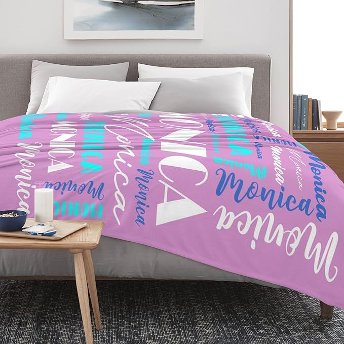 Name Blanket Personalized Blanket for Adult Kids Flannel Customize Throw Blanket Custom (Color 27, 30 x 40 Inches)