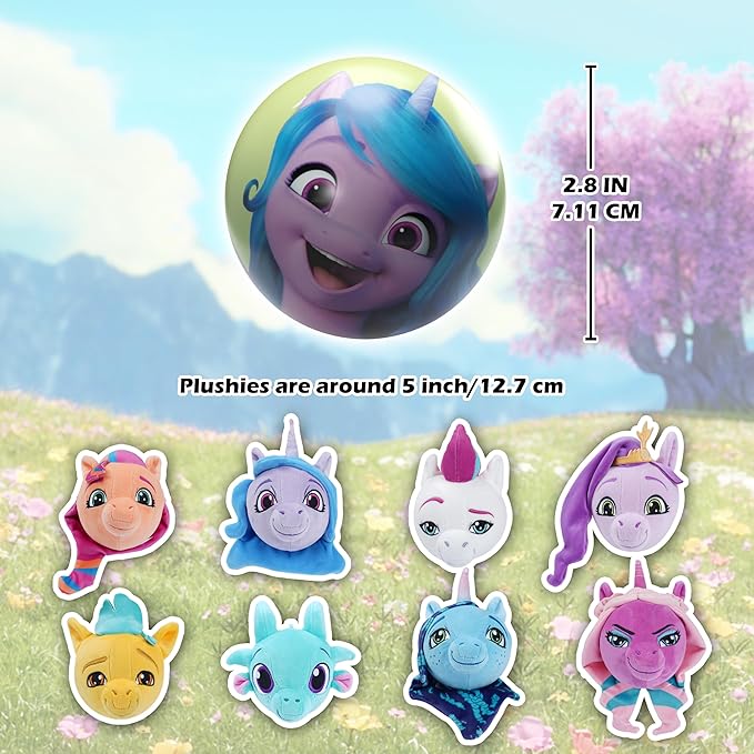 My Little Pony Plush Mystery Ball with Stickers & Fidget Toys - Plushies Blind Box Cute Figures, Stuffed Animal Collectible Toys, Gifts, Prizes for Kids, Ages 3+ (2-Pack)