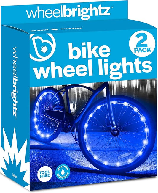 Brightz WheelBrightz LED Bike Wheel Lights - 2025 Edition with Superior Straps & LED-Weatherproof Shield! 14 Colors - Unmatched Durability, Visibility & 48+ Hours of Dazzling Illumination