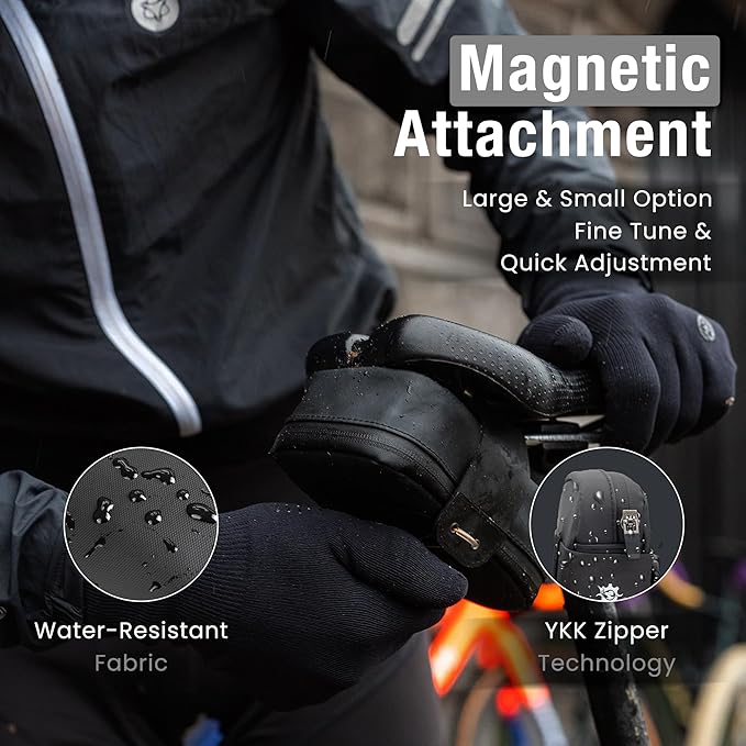 Lumiere & Co. Falcon Magnetic Saddle Bag – 0.37L Ultra Small Bike Bag, Fast Magnetic Buckle Attachment | Road Cycling-Specific Bike Seat Bag (Black, Ultra Small)