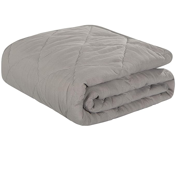 NTBAY Down Alternative Toddler Comforter, Lightweight and Warm Solid Color Baby Crib Quilted Blanket, 39x47 inches, Smoke Grey