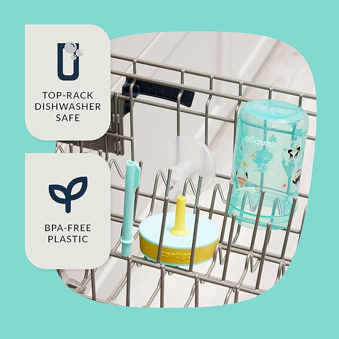 Contigo Kids’ Leighton Straw Tumbler with Spill-Proof Lid 14oz. 2 Pack Blueberry & Jade