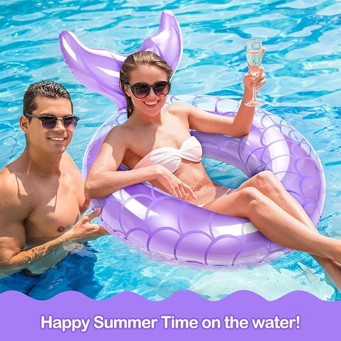 MoKo Inflatable Swimming Ring, Cute Pool Float Tube Decorations Swim Tubes Outdoor Pool Beach Water Floats Party Supplies Floaties