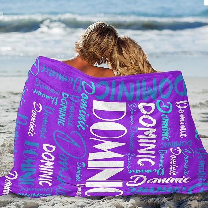 Dr.TOUGH Personalized Name Blanket Personalized Blanket for Adult Kids Flannel Customized Personalized Blankets and Throws