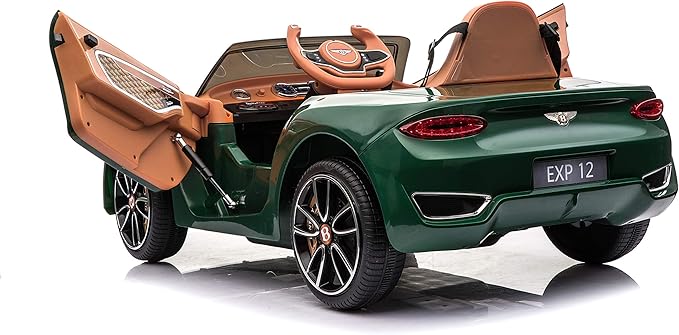 Licensed Bentley EXP12 Kids Ride on Toy Car, 12V Battery Powered Children Electric 4 Wheels w/ Parent Remote Control, Foot Pedal, 2 Speeds, Music, Aux, LED Headlights (Green)