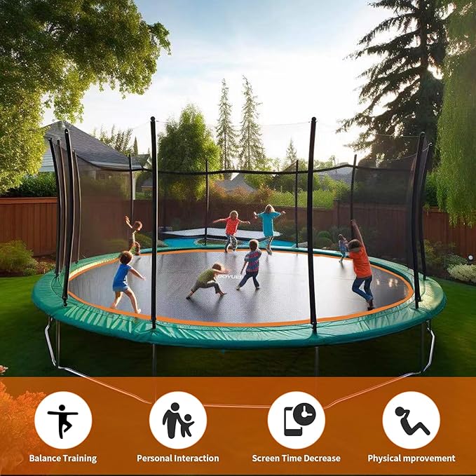 Trampoline Mat Replacement，Fits 14ft Frame, with72/80/84/88/96 Rings for Choose,Fits 5.3"-8.5" Springs, Trampoline Mat Diameter 11.97ft-12.56ft，Spring and Frame not Included