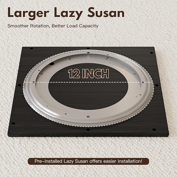 YOWOS Rotating Bookshelf Tower, 360 Display Spinning Bookcase, Bamboo Bookshelf Floor Standing Storage Rack, Wood Narrow Book Shelf Organizer for Kids&Adults (Black, 6 Tier)