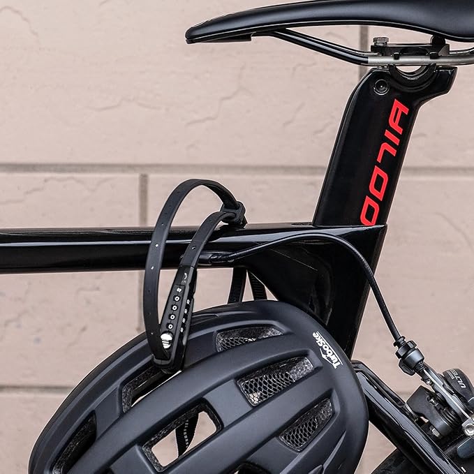 CXWXC Zip Tie Lock - 4-Digit Combo Cable Locks for Bike Motorcycle Helmet, Skateboard, Skis, Snowboard, Stroller & Cabinet - Ideal for Lightweight Security (Balck, 70CM)