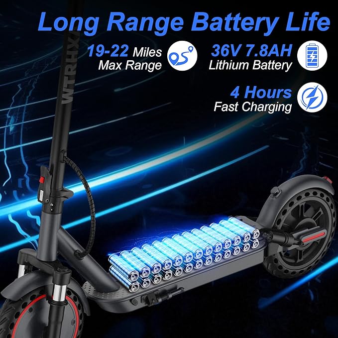 Electric Scooter, 500W Powerful Motor Scooter, 10" Solid Tires, 22-25 Miles Long Range, 22Mph Max Speed, Foldable E-Scooter Adults with Dual Shock Suspensions and APP Control