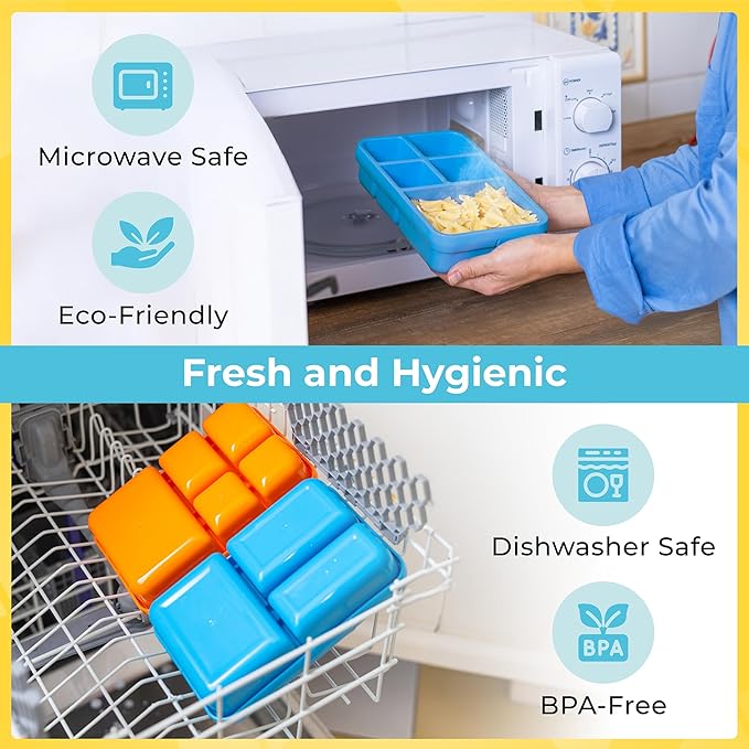 ovve® Ultimate Kids Bento Box & Cutlery Set - Leakproof Lunch Box for Kids with Interchangeable Inserts, BPA-Free, Dishwasher & Microwave Safe - Lunch Containers for School & Preschool (Blue)