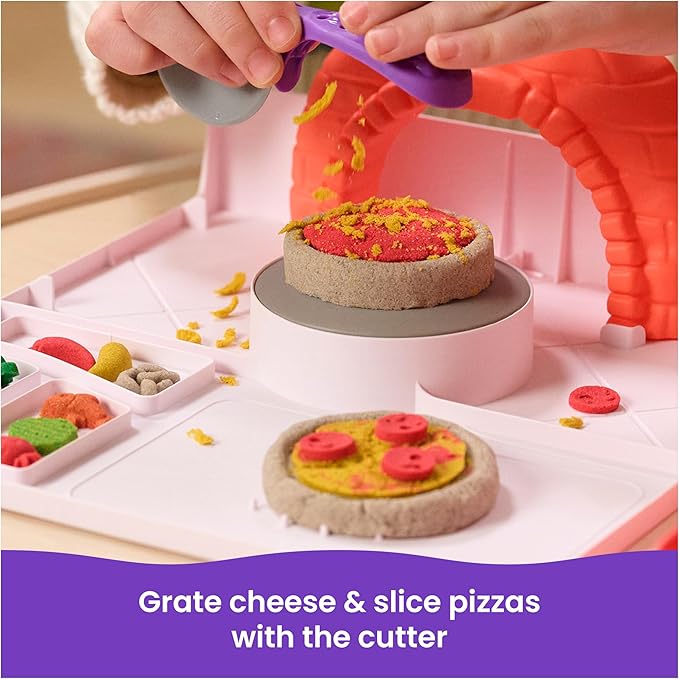 Kinetic Sand, SquishPizza Rising Pizza Oven Playset with 1lb Play Sand & 5 Tools, Play Food Arts & Crafts, Holiday Gifts & Stocking Stuffers for Kids Ages 3 and up