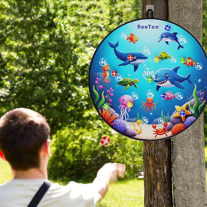 BooTaa 29" Large Dart Board for Kids, Kids Dart Board with Sticky Balls, Boys Toys, Indoor/Sport Outdoor Fun Party Play Game Toys, Birthday Gifts for 3 4 5 6 7 8 9 10 11 12 Year Old Boys Girls